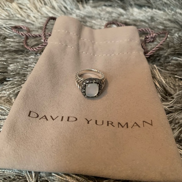 DAVID YURMAN Sterling Silver Diamond Moonlight Ice Petite Albion Ring, Size 5 - Picture 2 of 5